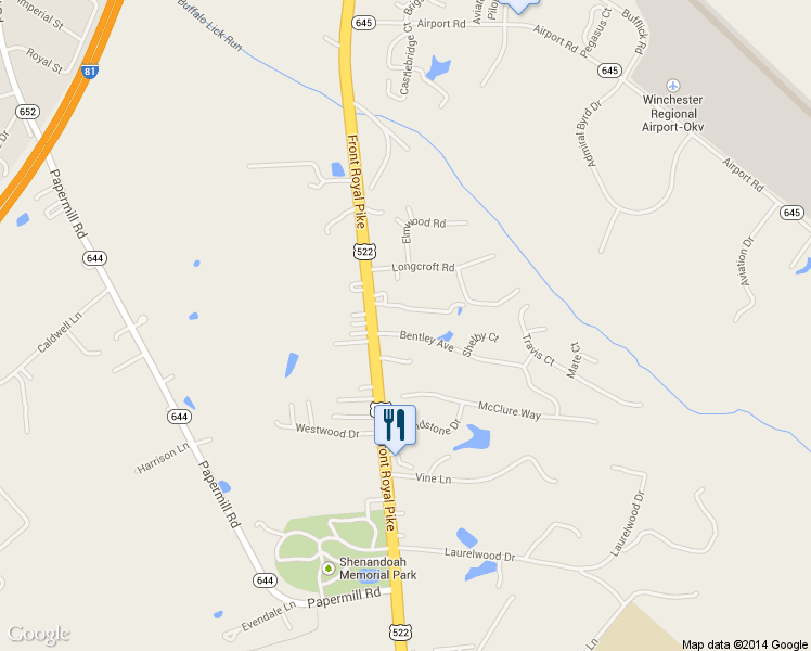 map of restaurants, bars, coffee shops, grocery stores, and more near 203 Bentley Avenue in Winchester
