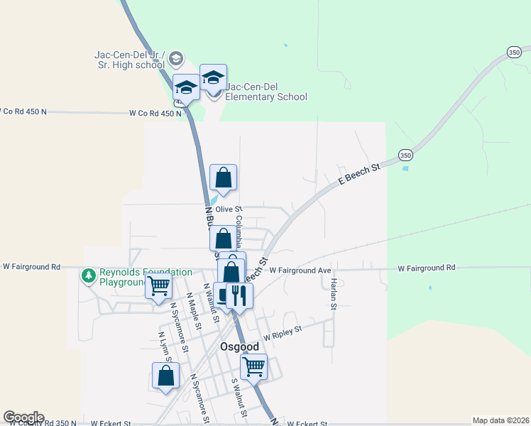 map of restaurants, bars, coffee shops, grocery stores, and more near 264 Beechmont Avenue in Osgood