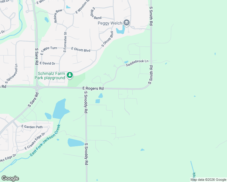 map of restaurants, bars, coffee shops, grocery stores, and more near 3020 South Highpoint Lane in Bloomington
