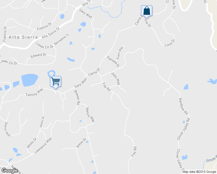 map of restaurants, bars, coffee shops, grocery stores, and more near 15099 Fay Road in Grass Valley