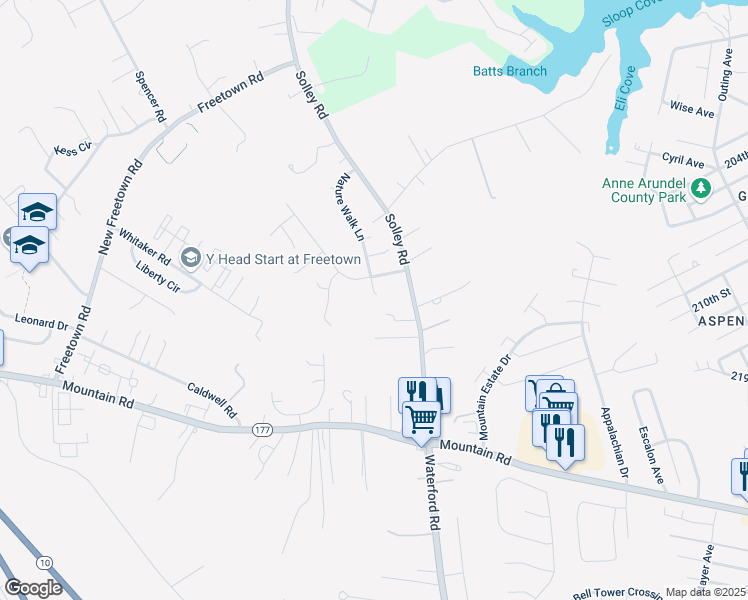 map of restaurants, bars, coffee shops, grocery stores, and more near 358 Nature Walk Lane in Pasadena