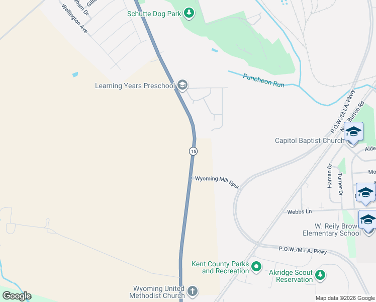map of restaurants, bars, coffee shops, grocery stores, and more near 887 Wyoming Mill Road in Dover