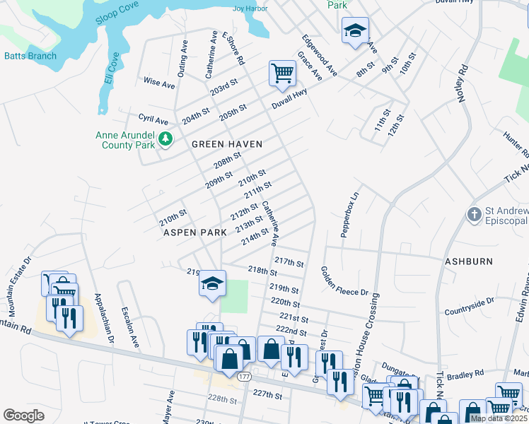 map of restaurants, bars, coffee shops, grocery stores, and more near 736 213th Street in Pasadena