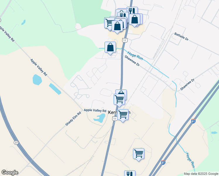 map of restaurants, bars, coffee shops, grocery stores, and more near 106 Plainfield Drive in Winchester