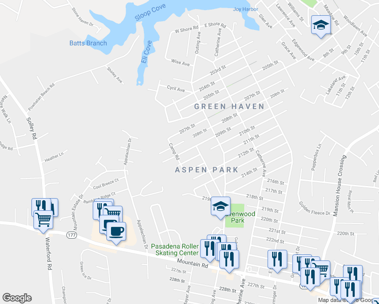 map of restaurants, bars, coffee shops, grocery stores, and more near 677 209th Street in Pasadena