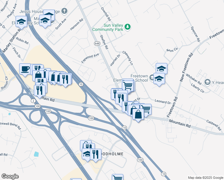 map of restaurants, bars, coffee shops, grocery stores, and more near 1121 Castle Harbor Way in Glen Burnie