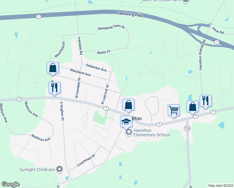 map of restaurants, bars, coffee shops, grocery stores, and more near 11 Ladysmith Court in Hamilton