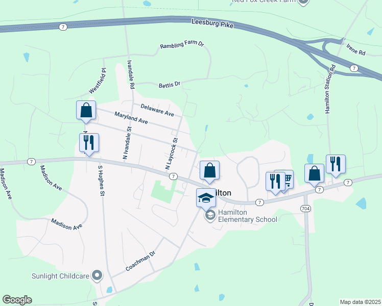 map of restaurants, bars, coffee shops, grocery stores, and more near 11 Ladysmith Court in Hamilton
