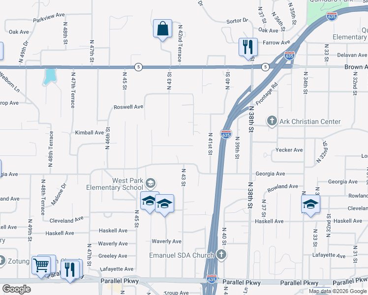 map of restaurants, bars, coffee shops, grocery stores, and more near in Kansas City