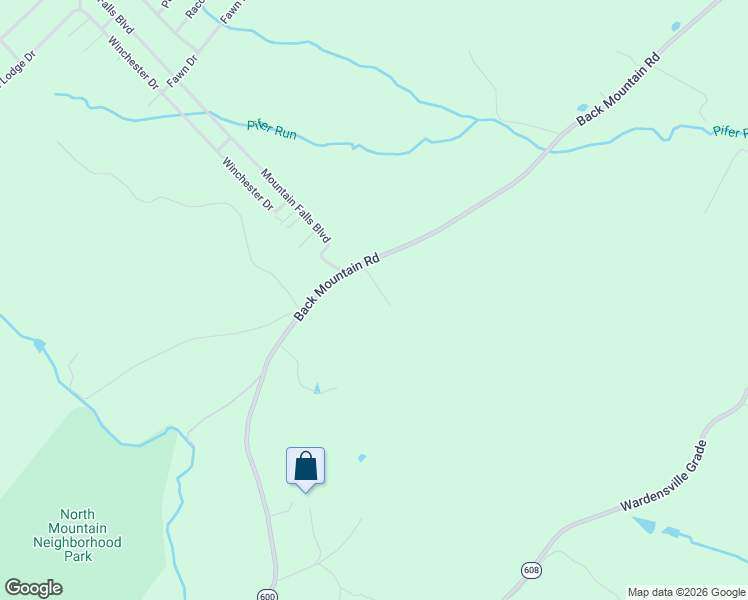 map of restaurants, bars, coffee shops, grocery stores, and more near 4403 Back Mountain Road in Winchester