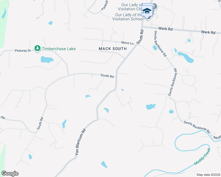 map of restaurants, bars, coffee shops, grocery stores, and more near 2475 Van Blaricum Road in Cincinnati