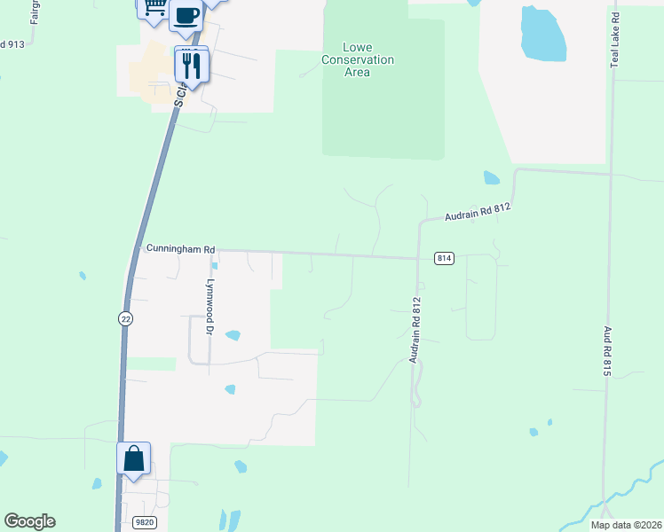 map of restaurants, bars, coffee shops, grocery stores, and more near 22840-22898 Audrain Road 814 in Mexico