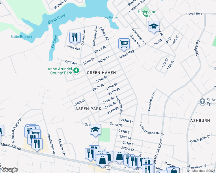 map of restaurants, bars, coffee shops, grocery stores, and more near 722 210th Street in Pasadena