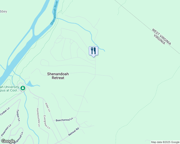 map of restaurants, bars, coffee shops, grocery stores, and more near 544 Beechwood Lane in Bluemont