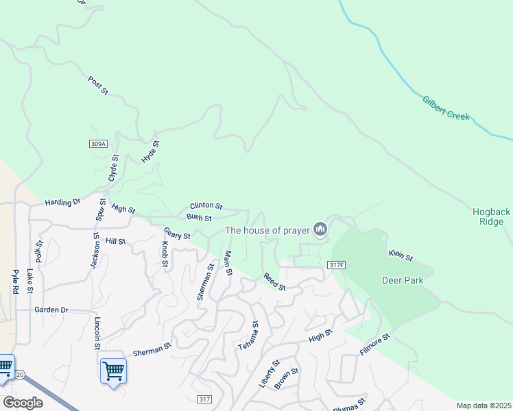map of restaurants, bars, coffee shops, grocery stores, and more near 3110 California Street in Nice