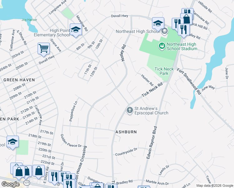 map of restaurants, bars, coffee shops, grocery stores, and more near 7904 Kings Bench Place in Pasadena