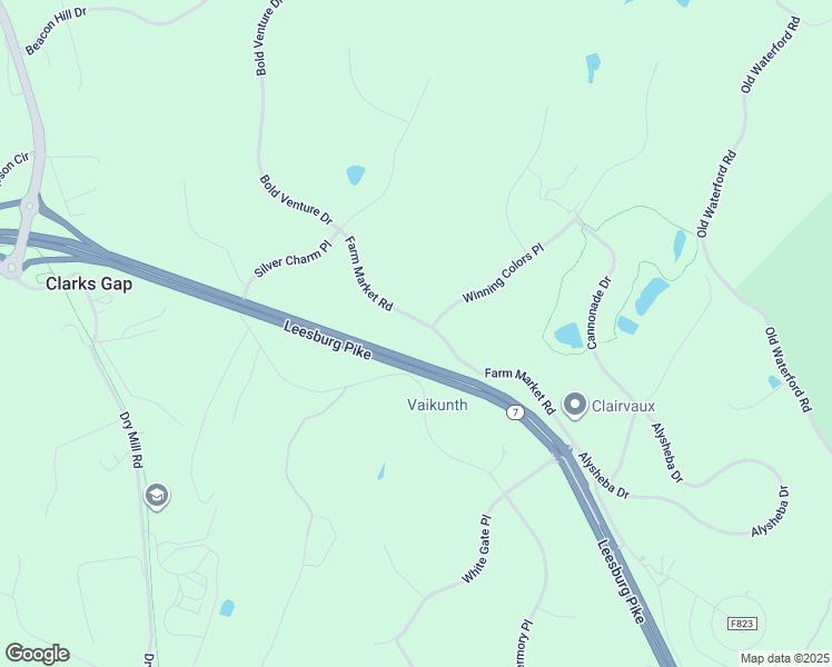 map of restaurants, bars, coffee shops, grocery stores, and more near 40611 Farm Market Road in Leesburg