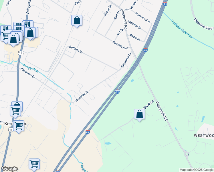 map of restaurants, bars, coffee shops, grocery stores, and more near 321 Judy Drive in Winchester