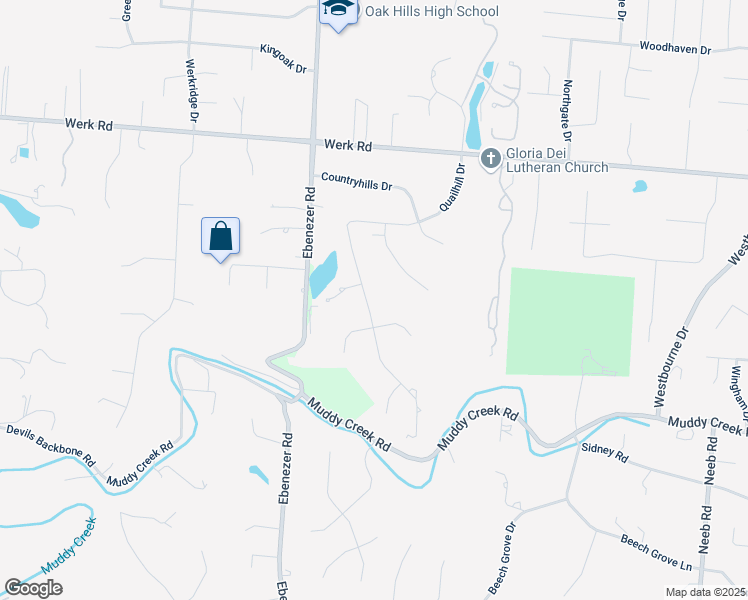 map of restaurants, bars, coffee shops, grocery stores, and more near 2700 Countrylake Drive in Cincinnati