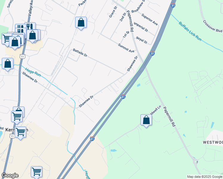 map of restaurants, bars, coffee shops, grocery stores, and more near 317 Judy Drive in Winchester