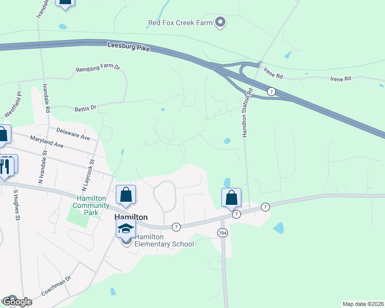 map of restaurants, bars, coffee shops, grocery stores, and more near 14 North King Street in Hamilton