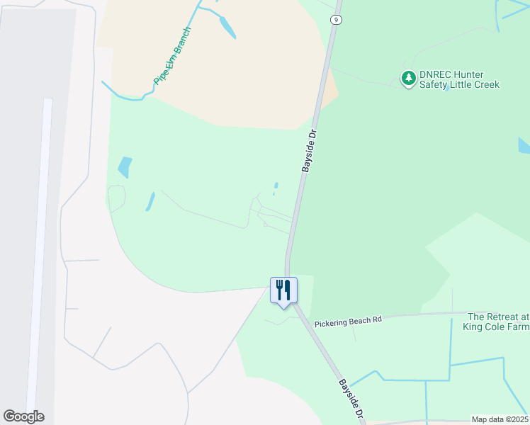 map of restaurants, bars, coffee shops, grocery stores, and more near 2479 Bayside Drive in Dover