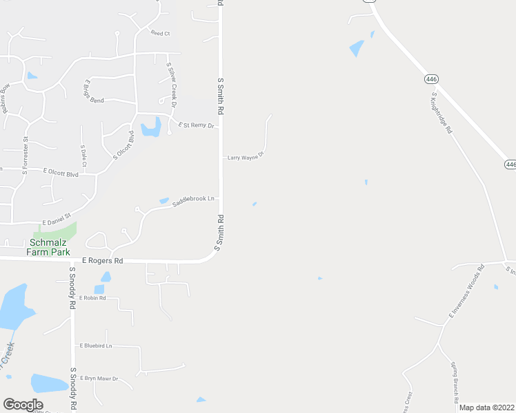 map of restaurants, bars, coffee shops, grocery stores, and more near 2551 South Smith Road in Bloomington