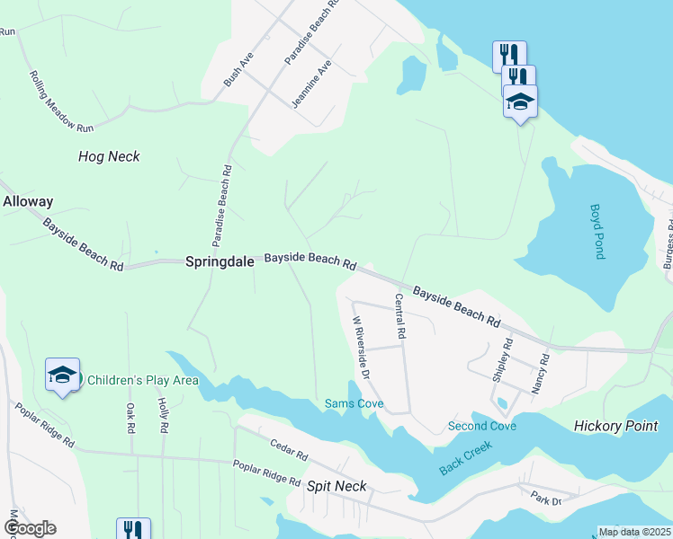 map of restaurants, bars, coffee shops, grocery stores, and more near 1839 Bayside Beach Road in Pasadena