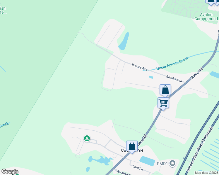 map of restaurants, bars, coffee shops, grocery stores, and more near 16 Holly Knoll Drive in Cape May County