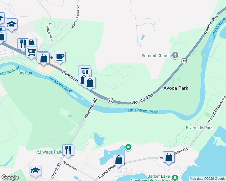 map of restaurants, bars, coffee shops, grocery stores, and more near 7948 Ashley View Drive in Cincinnati