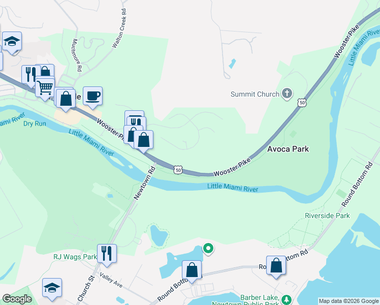 map of restaurants, bars, coffee shops, grocery stores, and more near 7948 Ashley View Drive in Cincinnati
