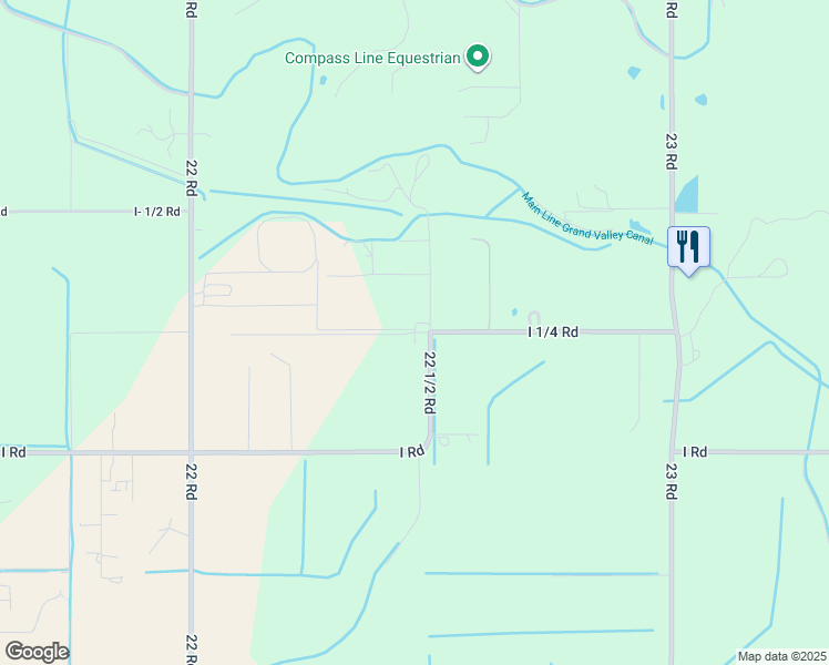 map of restaurants, bars, coffee shops, grocery stores, and more near I 1/4 Road in Grand Junction