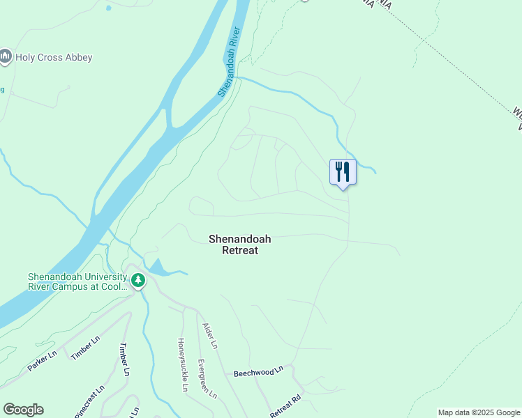 map of restaurants, bars, coffee shops, grocery stores, and more near 332 Hemlock Lane in Bluemont