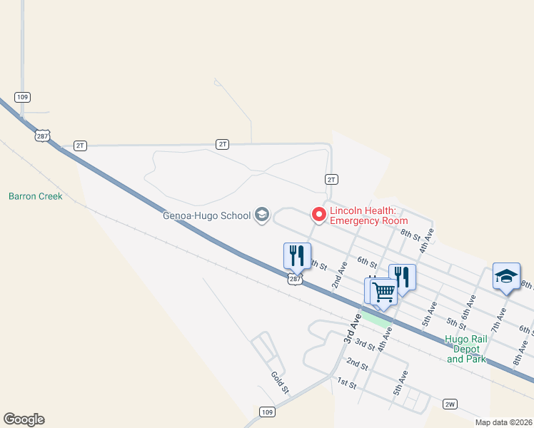 map of restaurants, bars, coffee shops, grocery stores, and more near 220 Seventh Street in Limon