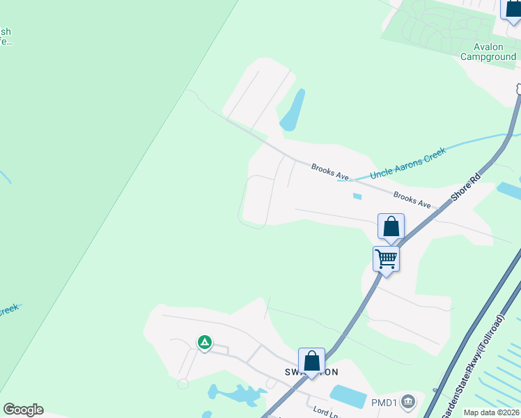 map of restaurants, bars, coffee shops, grocery stores, and more near 9 Holly Knoll Drive in Cape May County