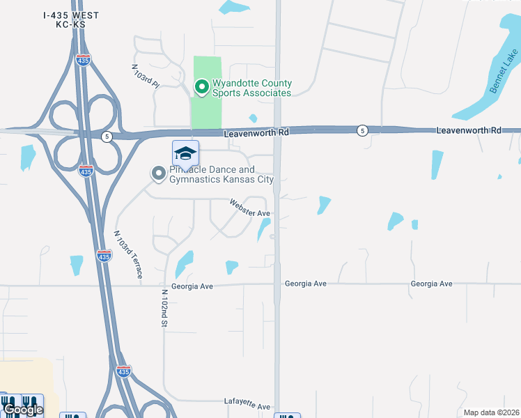 map of restaurants, bars, coffee shops, grocery stores, and more near 9910 Webster Circle in Kansas City