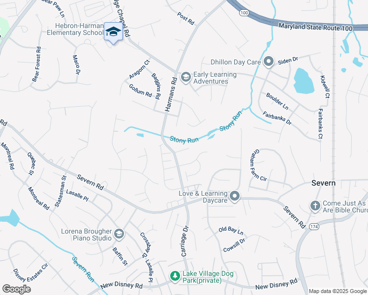 map of restaurants, bars, coffee shops, grocery stores, and more near 1620 Taylor Terrace in Severn