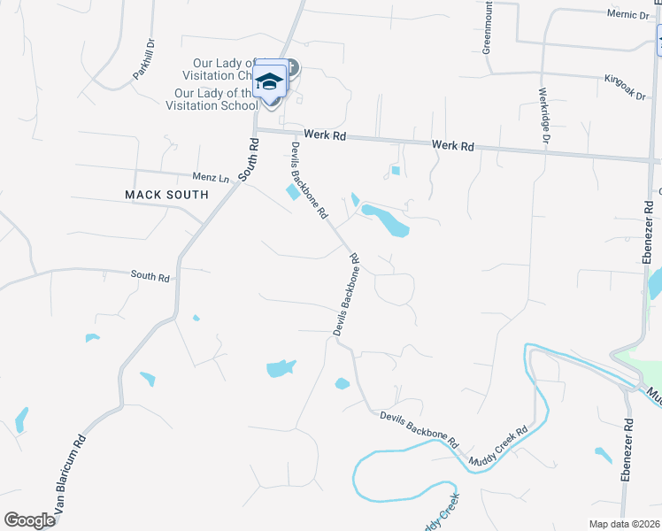 map of restaurants, bars, coffee shops, grocery stores, and more near 6609 Woodcrest Drive in Cincinnati