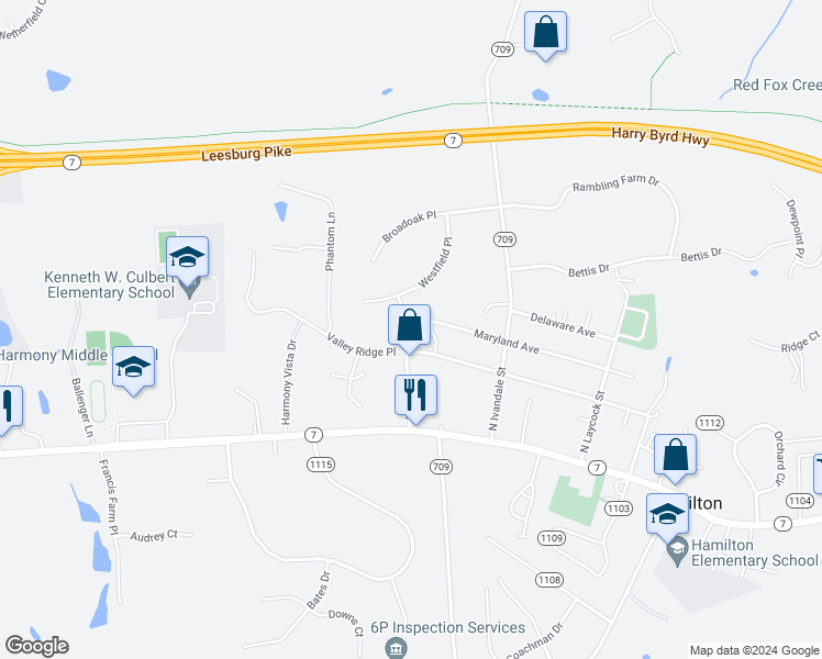 map of restaurants, bars, coffee shops, grocery stores, and more near 90 North Reid Street in Hamilton