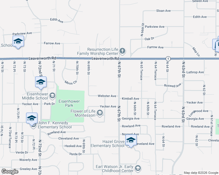map of restaurants, bars, coffee shops, grocery stores, and more near 6726 Webster Avenue in Kansas City