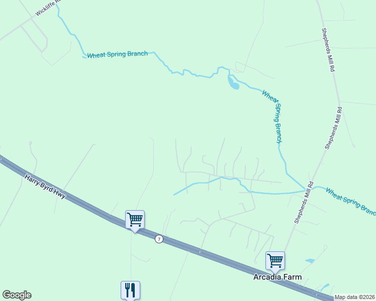 map of restaurants, bars, coffee shops, grocery stores, and more near 454 Spring House Lane in Berryville