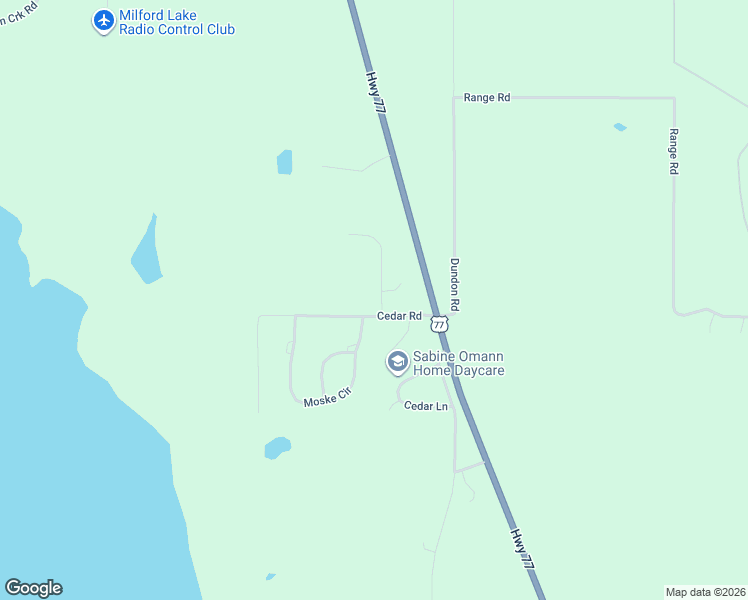 map of restaurants, bars, coffee shops, grocery stores, and more near 3422 Cedar Rd in Milford