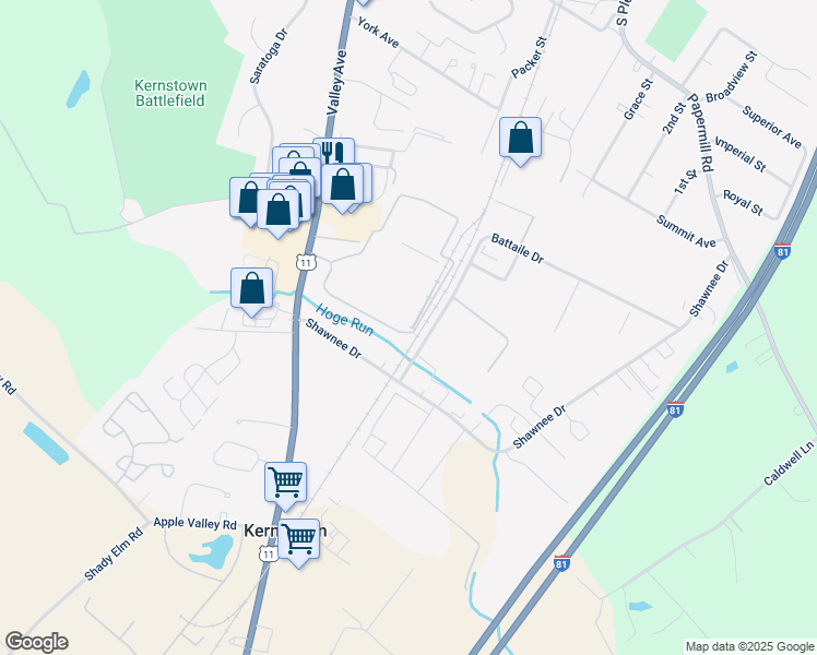 map of restaurants, bars, coffee shops, grocery stores, and more near in Winchester