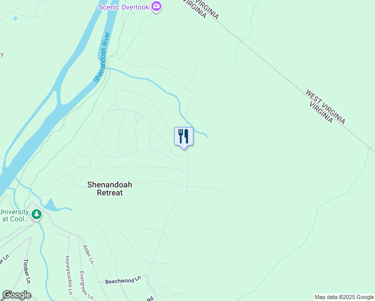 map of restaurants, bars, coffee shops, grocery stores, and more near 544 Beechwood Lane in Bluemont