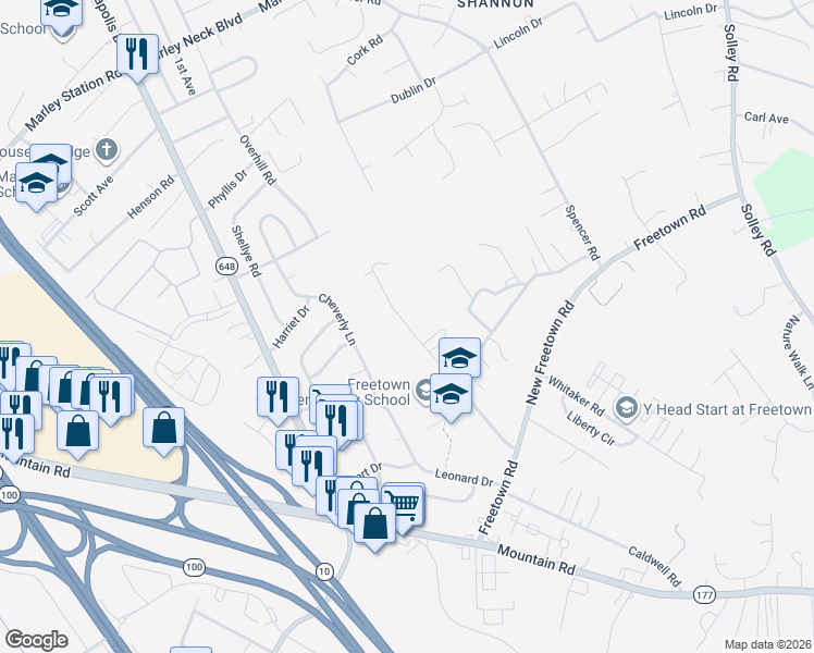 map of restaurants, bars, coffee shops, grocery stores, and more near 346 Addison Drive in Glen Burnie