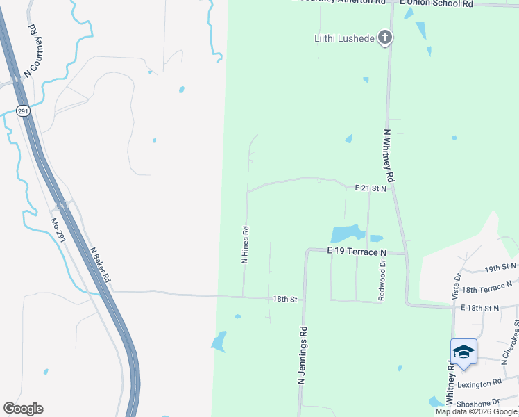 map of restaurants, bars, coffee shops, grocery stores, and more near 16811 East 21 Street North in Independence