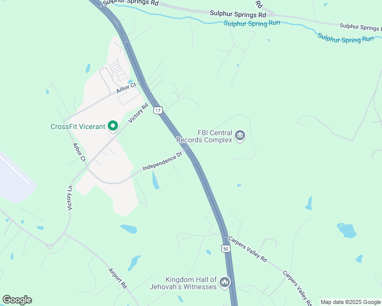 map of restaurants, bars, coffee shops, grocery stores, and more near 2117 Millwood Pike in Winchester