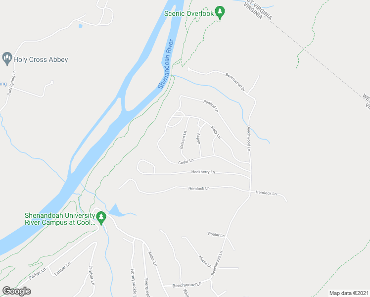 map of restaurants, bars, coffee shops, grocery stores, and more near 84 Balsam Lane in Bluemont
