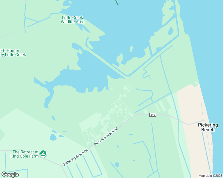 map of restaurants, bars, coffee shops, grocery stores, and more near 1557 Pickering Beach Road in Dover