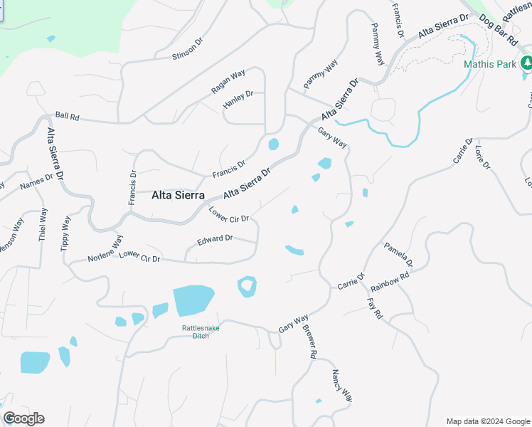 map of restaurants, bars, coffee shops, grocery stores, and more near 11505 Bernadine Court in Grass Valley